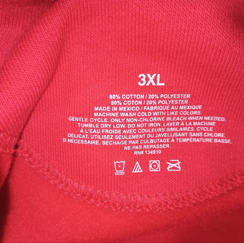 3xl red men's custom hoodie - Picture 4 of 4